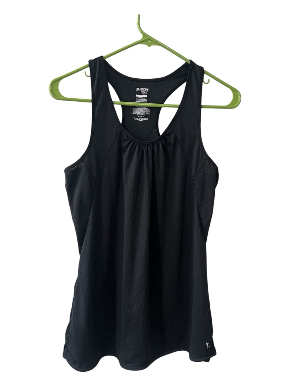 Danskin Now Black Racerback Tank with Mesh Side Panels Size S women